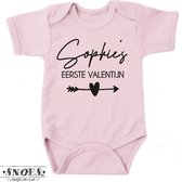 Baby Romper * Roze Maat 56 * Eerste Valentijn * Gepersonaliseerd met Naam * Valentijns Cadeau Voor Hem / Voor Haar * Baby Valentijns cadeau * Kraam Cadeau Gepersonaliseerd