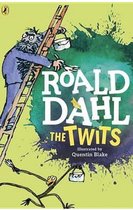 Livre 'The Twits' de Roald Dahl, illustré par Quentin Blake, avec un homme sur une échelle.