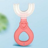 Tandenborstel voor kind en peuter - oplossing voor tandenpoetsen bij kinderen - ROZE MET HARTJE