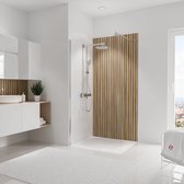 Schulte badkamer achterwand - Japandi - 100x210 - hout design - voegenvrij - zelf inkortbaar en zelfklevend - wanddecoratie - muurdecoratie - wandpanelen