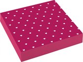 LuxuryLiving - Valentijn servetten - Hartjes - 33 x 33 cm - Papier - Roze/wit - 20 stuks