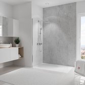 Schulte badkamer achterwand- steengrijs - 150x255 - zelf inkortbaar en zelfklevend - muurdecoratie - wandpanelen