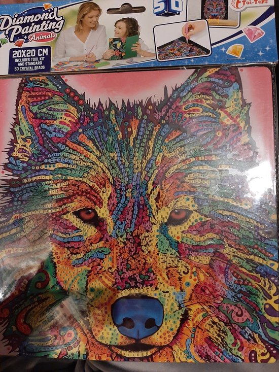 Foto: Toi toys diamond painting dieren diamonpainting kinderen dieren hobby creatief 20x20 cm extra glans