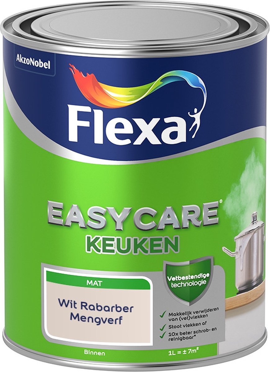 Flexa Easycare Muurverf - Keuken - Mat - Mengkleur - Wit Rabarber - 1 liter
