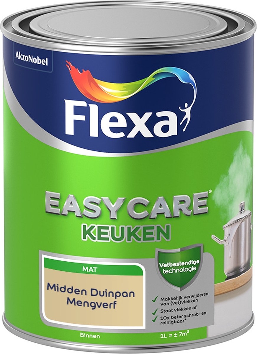 Flexa Easycare Muurverf - Keuken - Mat - Mengkleur - Midden Duinpan - 1 liter