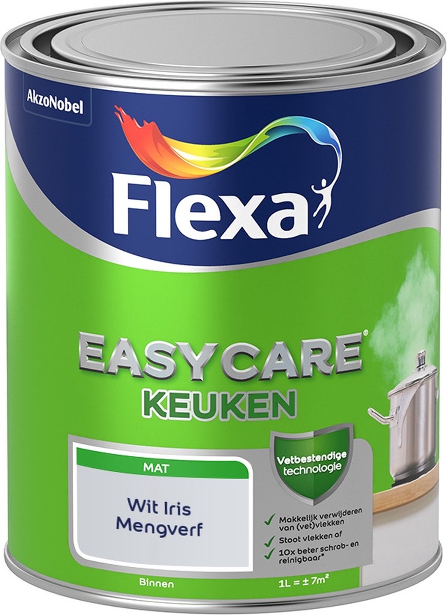 Flexa Easycare Muurverf - Keuken - Mat - Mengkleur - Wit Iris - 1 liter