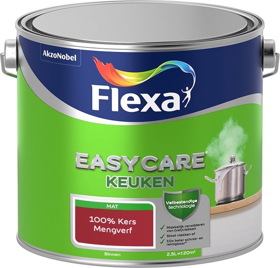 Flexa Easycare Muurverf - Keuken - Mat - Mengkleur - 100% Kers - 2,5 liter