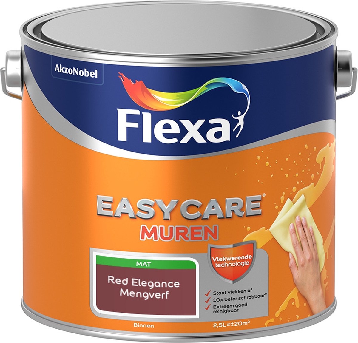 Flexa Easycare Muurverf - Mat - Mengkleur - Red Elegance - 2,5 liter