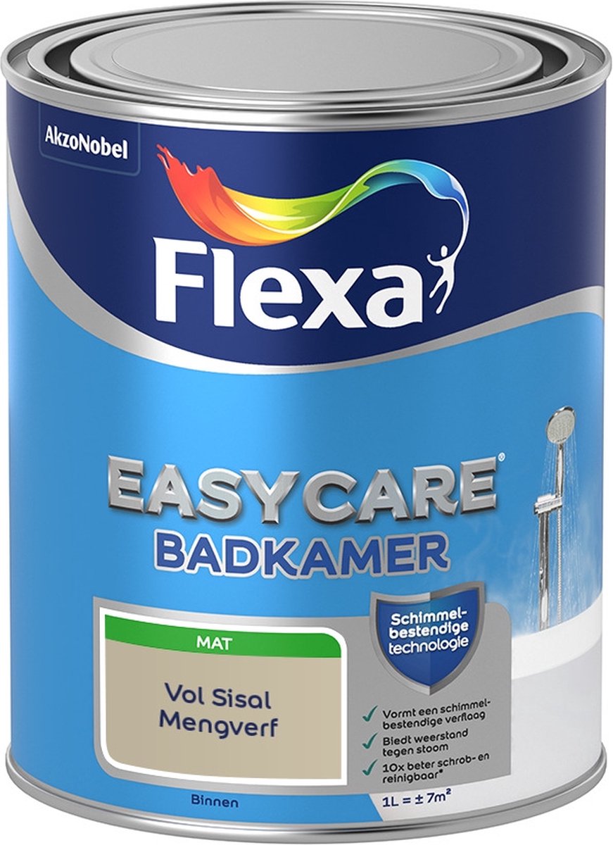 Flexa Easycare Muurverf - Badkamer - Mat - Mengkleur - Vol Sisal - 1 liter