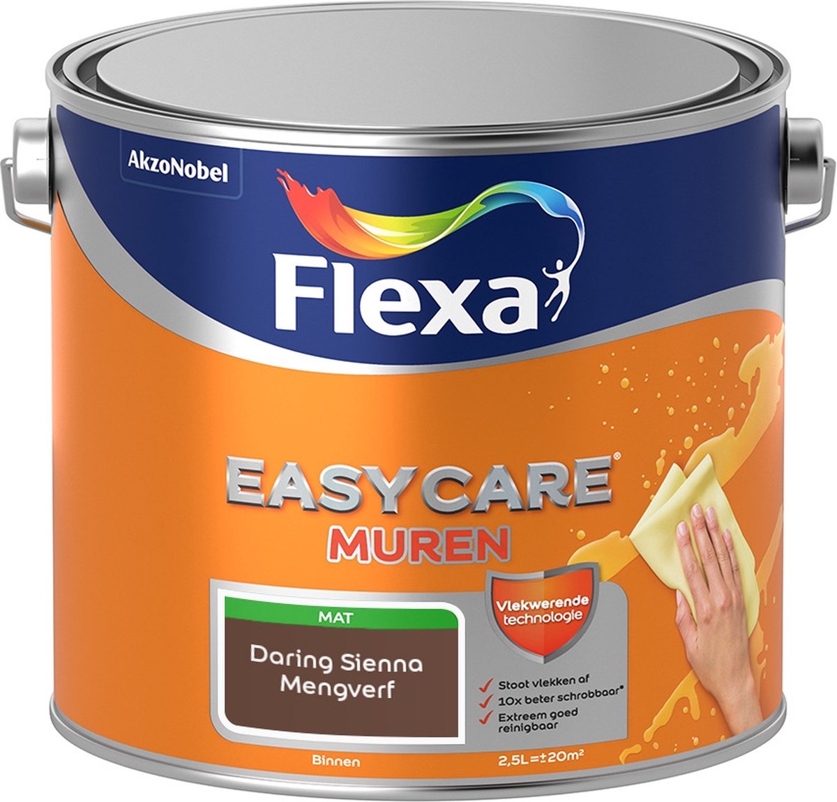 Flexa Easycare Muurverf - Mat - Mengkleur - Daring Sienna - 2,5 liter