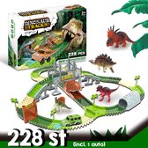 Allerion Dino Racebaan – 228-delig – Dinosaurussen en Auto – Met veel Attributen