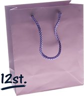 12st stevige draagtassen papier (16x19)+8cm | cadeautasje | zak | gift bag | verpakking | gedraaid koord greep