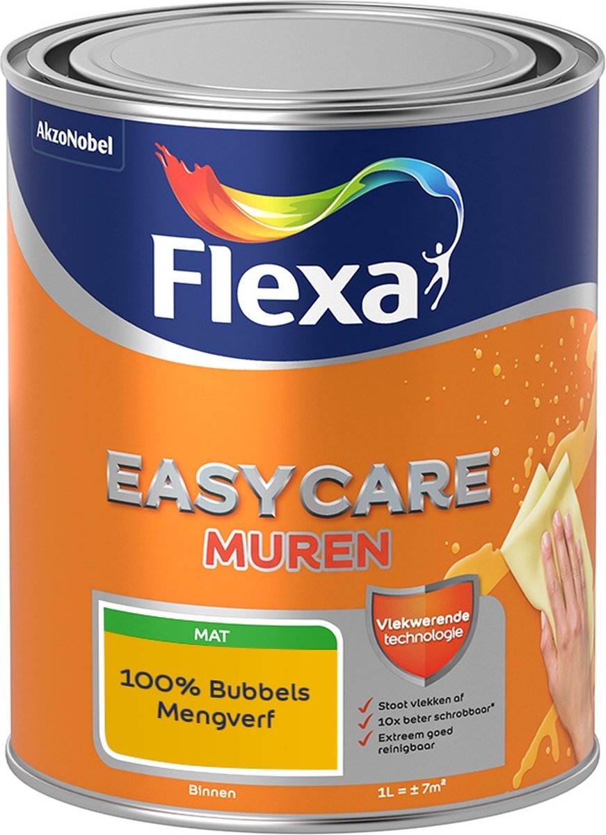 Flexa Easycare Muurverf - Mat - Mengkleur - 100% Bubbels - 1 liter