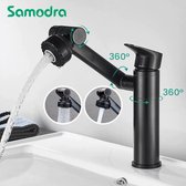 Samodra 1080 Graden Wastafel Kraan Aanrecht Kraan Badkamer Kraan Mixer Beluchter 2 In 1 Zwart Kraan Verwarmd Kraan Gourmet Mixer tapware kort versie