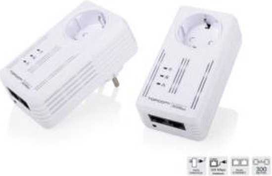 Topcom NS-6701 Ethernet Kit - Powerlan Pass Through | bol