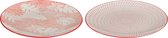 Bord | porselein | wit - rood | 26.3x26.3x (h)2.5 cm