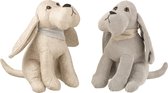Deurstop | textiel | beige - grijs | 22x22x (h)31 cm