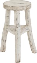 Kruk | hout | wit | 26x26x (h)50 cm