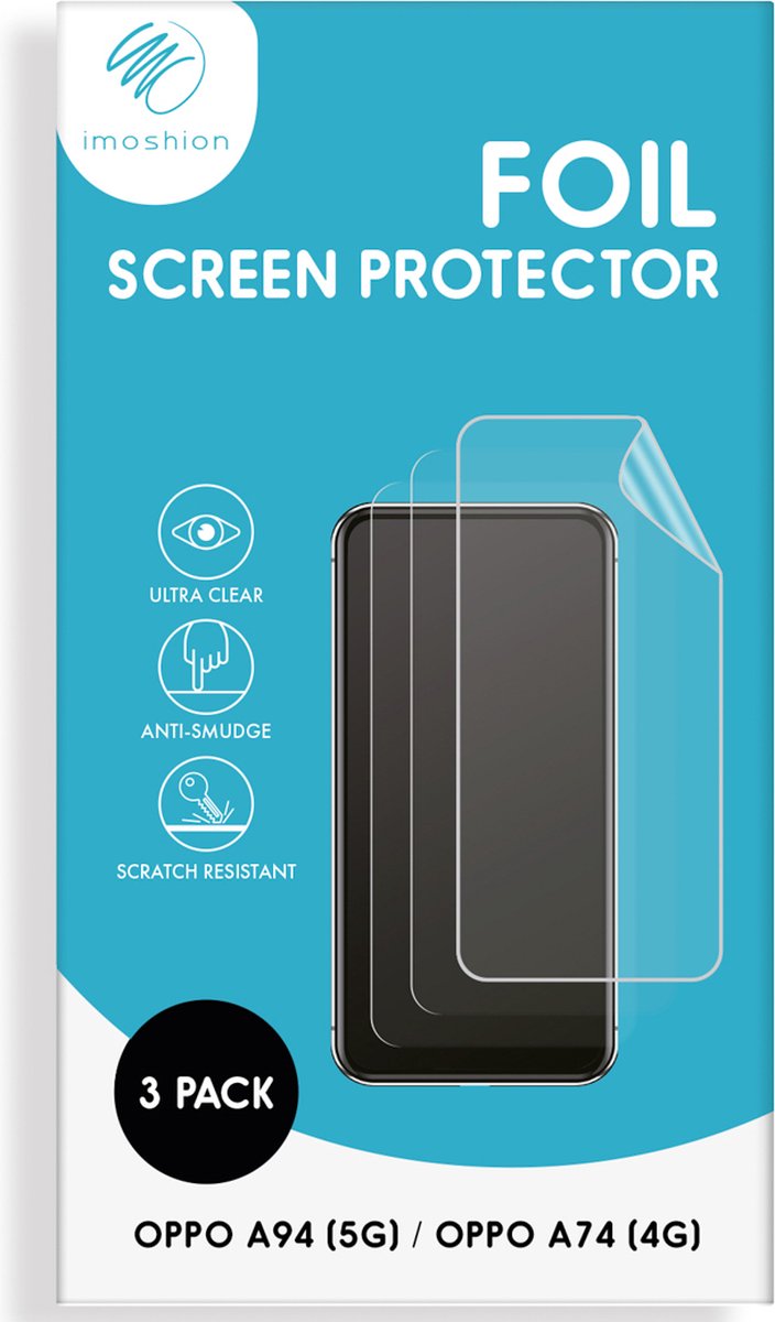 iMoshion Screenprotector Geschikt voor Oppo A94 (5G) / A74 (4G) - iMoshion Screenprotector Folie 3 pack