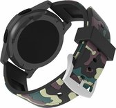 Camouflage bandje voor de Samsung Gear S3 / Galaxy watch 46mm - Siliconen Armband / Polsband / Strap Band / Sportbandje - zwart - beige