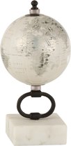 Wereldbol | steen | wit | 10x10x (h)20 cm