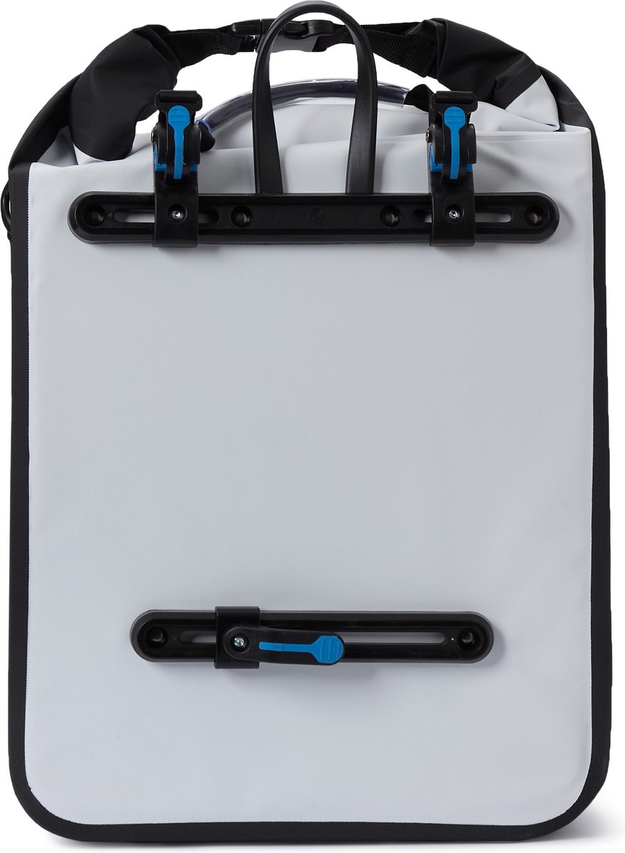 #DoYourOutdoor 3in1 achtertas met praktisch snelkoppelingssysteem voor bagagedrager - Waterdicht & Reflecterend - 23 liter roll-top fietstas met schouderband, handgreep - wit