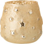 T-lichthouder | glas | goud | 11.5x11.5x (h)11 cm