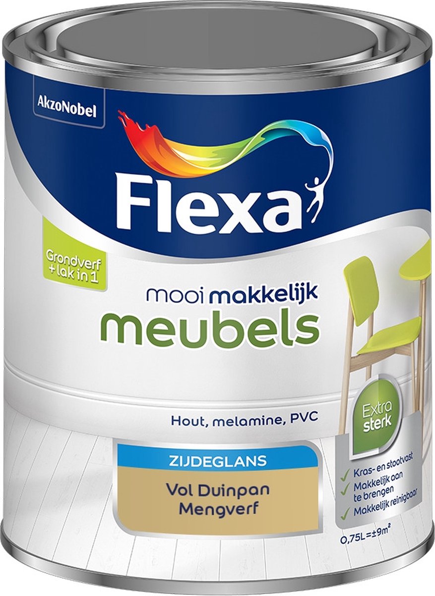 Flexa Mooi Makkelijk Verf - Meubels - Mengkleur - Vol Duinpan - 750 ml