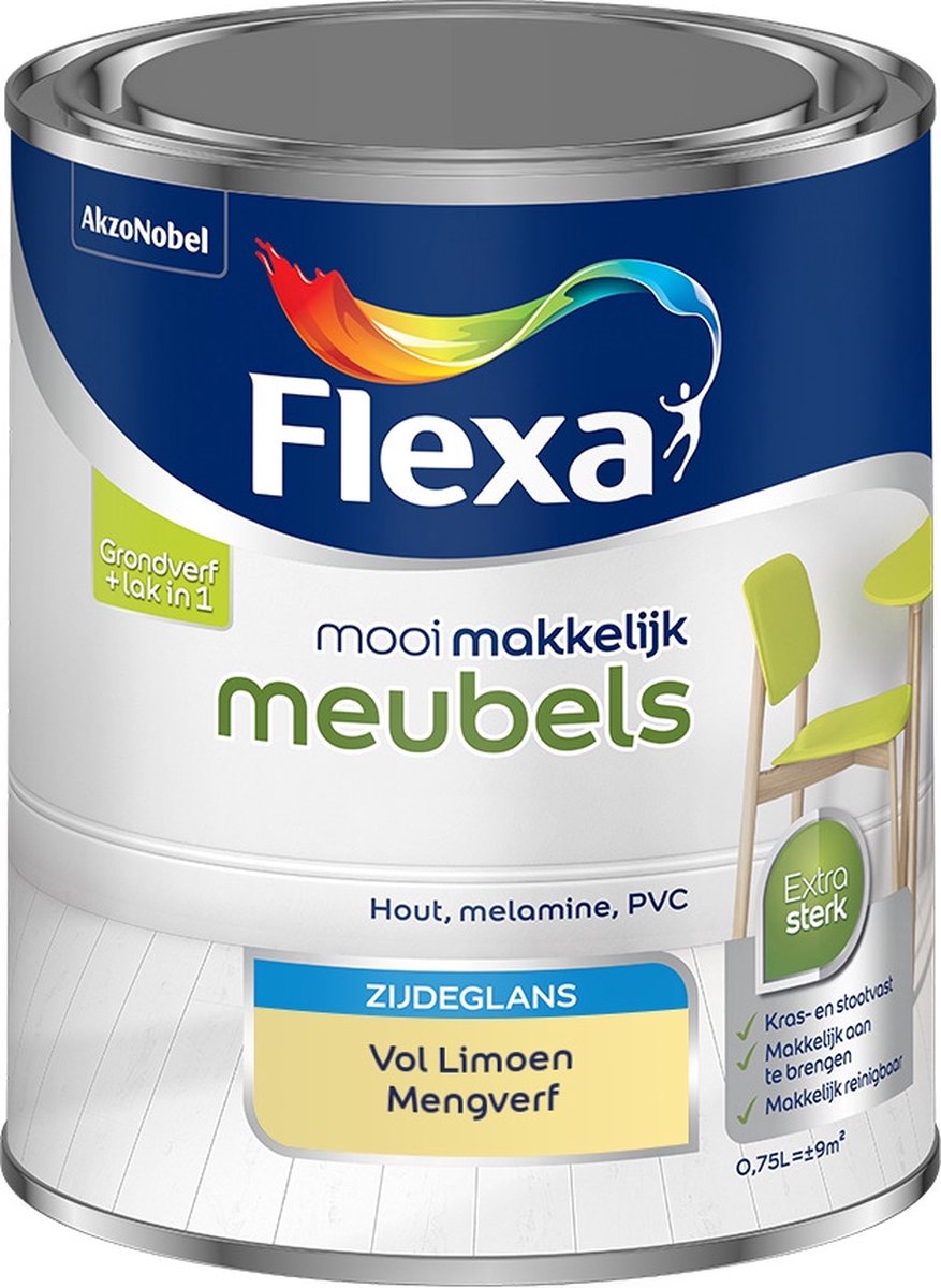 Flexa Mooi Makkelijk Verf - Meubels - Mengkleur - Vol Limoen - 750 ml