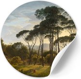 Behangcirkel Italiaans landschap - 120 cm - Zelfklevende decoratiefolie - Muursticker Oude Meesters