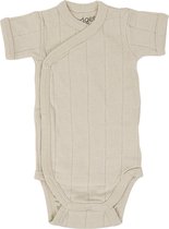 Lodger Rompers maat 74 Lange Mouw - Romper - 100% Katoen - Perfecte Pasvorm - Luchtig - Hydrofiel - Oeko-Tex - Overslag - 6-8M - Beige