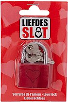 LuxuryLiving - Valentijn liefdesslot - Hangslot - Bagageslot - Hart - 1,5 cm - Staal - Rood/zilver - 3-delig