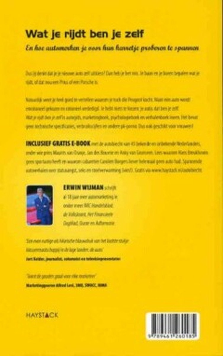 Wat je rijdt ben je zelf - back cover