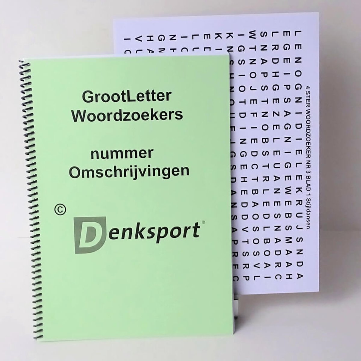 Groot letter Denksport A4 Woordzoekers Moeilijkheidsgraad 4sterren