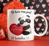 Panda Love “Ik Hou Van Jou” - Beker - Valentijnscadeau - Mok met naam - Valentijn - Gratis Inpak Service