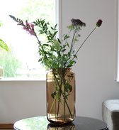 Lucy’s Living Luxe Vaas WOLGA Taupe – L ø19 x H35 cm – hotel chique - binnen ––– accessoires – tuin – decoratie – bloemen – mat – glans – industrieel - droogbloemen