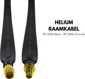 Helium Flexibele Antenne Raamkabel  - Window cable- RP SMA Female to RP SMA Male - Low Loss Coaxial cable (SMA) - Lora Helium Platte kabel voor Raam en Deur