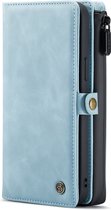 Casemania Hoesje Geschikt voor Apple iPhone 13 Pro Max Aqua Blue - Luxe 2 in 1 Portemonnee Book Case met Extra Vakken