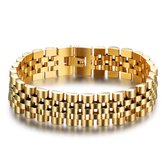 WiseGoods Luxe Armband Heren - Armbandje - Cadeau - Armbanden - Kleding Accessoires - RVS - Gift - Mannen Cadeautjes - Goud