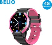 BELIO© - 4G - GPS Horloge Tracker kind - Smartwatch - Eigen Nederlandse APP - SOS Bellen - met Wifi - Waterdicht IPX7 - Kinderhorloge - ProKids FA56 - Kleur Zwart-Roze