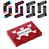 Happy Socks Valentijn Giftbox 4 paar | Happy Socks valentijn cadeau voor hem | Maat 41-46 | 4 Paar Heren Happy Socks in verpakking van KING OF SOCKS