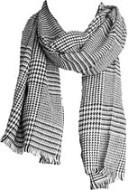 Geruite sjaal | wollen sjaal | diverse kleuren | 200 cm | dames | zwart