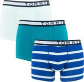 Tommy Hilfiger 3P side logo trunks stripe blauw & groen 0R2 - M