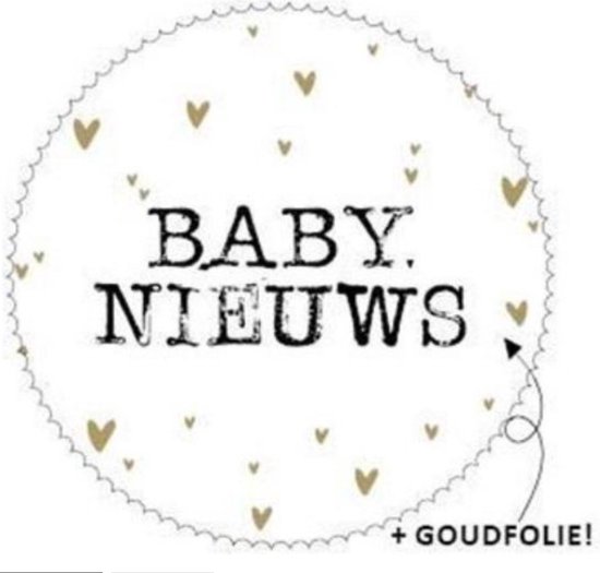 Sluitsticker Groot Baby Nieuws – Sluitzegel – Kadosticker | 24 stuks | Zwart – Wit – Hart | Verrassen - Zwangerschap | Geboorte – Geboortekaart – Jongen/Meisje – Kraamfeest | Envelop sticker | Cadeau – Gift – Cadeauzakje