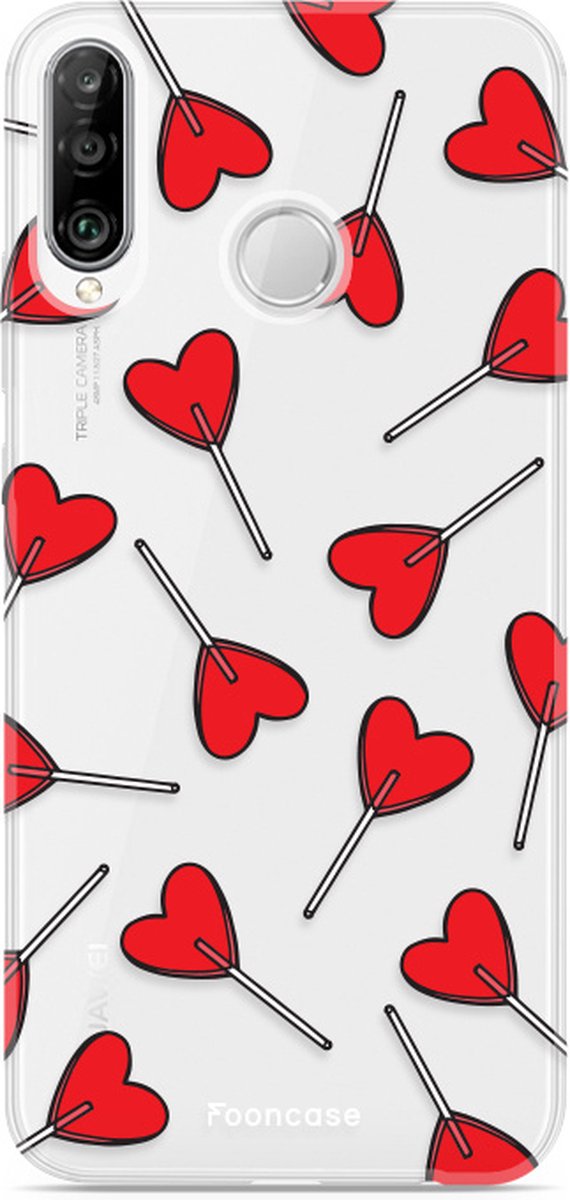 Fooncase Hoesje Geschikt voor Huawei P30 Lite - Shockproof Case - Back Cover / Soft Case - Love Pop