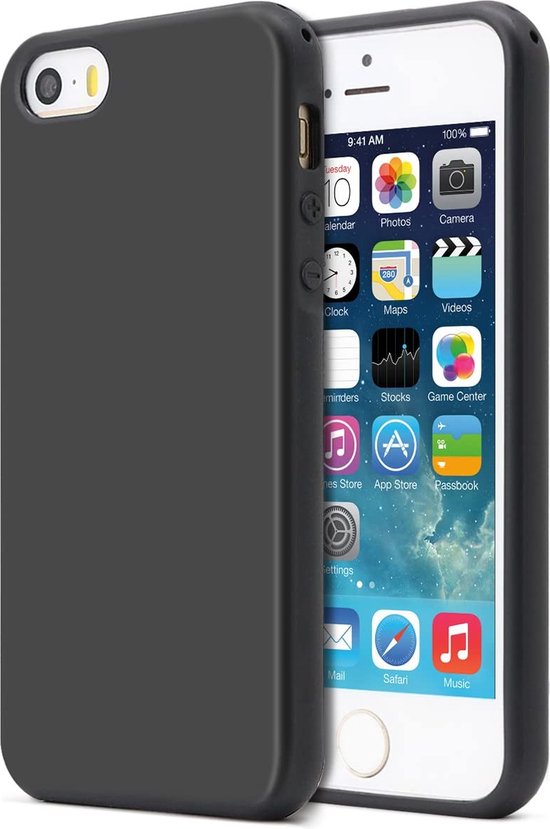 Coque iPhone 5 Zwart - Coque Arrière Siliconen Apple iPhone 5/5s/SE -  Premium Fit | bol.