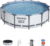 Bestway - Steel Pro MAX - Opzetzwembad inclusief filterpomp en accessoires - 427x107 cm - Rond