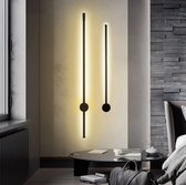 SANIP® Moderne wandlamp 100 cm - Binnenlamp - Interieurdesign - Industriële Wandlamp - Lamp voor in huis - Minimalistische wandlamp - Ingebouwde LED lamp - Zwart