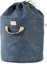 Nobodinoz Bamboo toy bag large Gold Bubble/Night blue - Opbergmand - Opberger