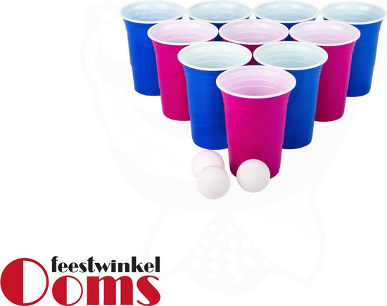 Thumbnail van een extra afbeelding van het spel American Beer Pong Set Blauw/Roze
